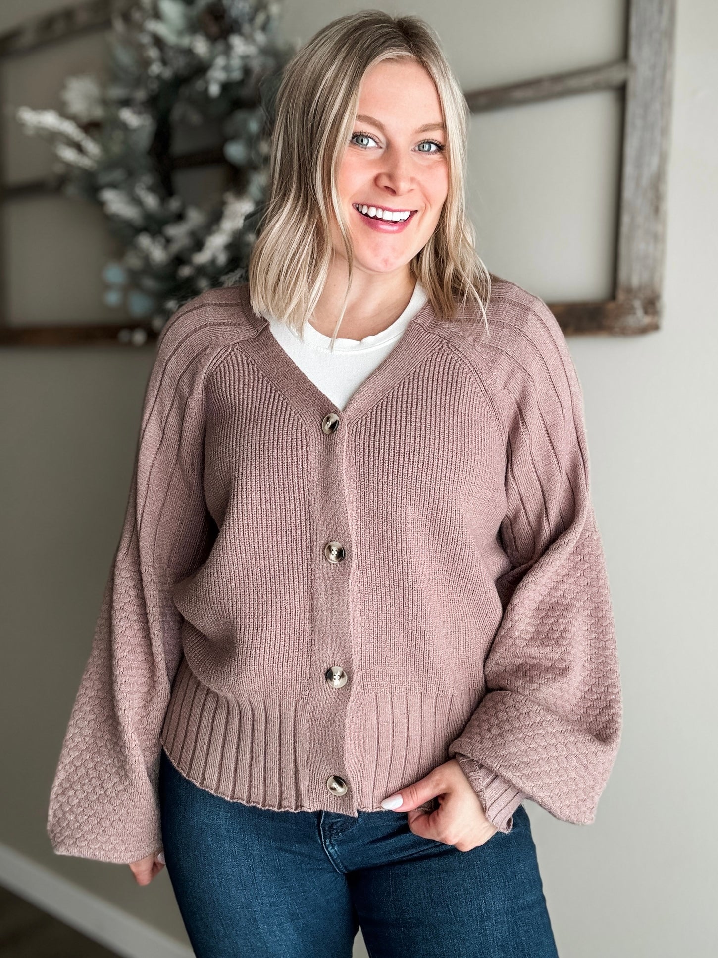 Briley Textured Cardigan - SIZE MEDIUM