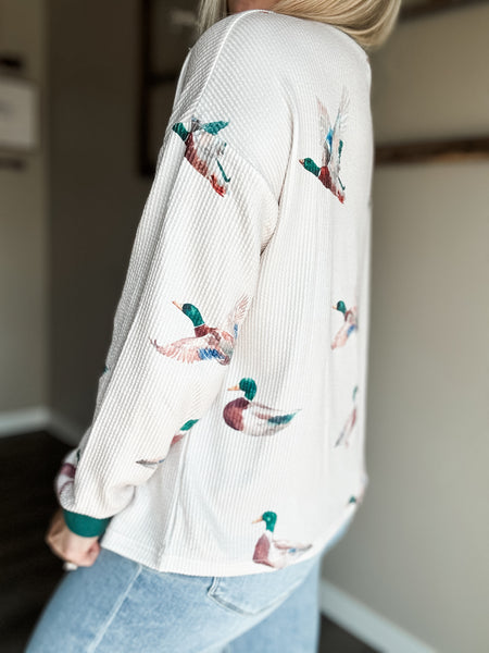 PREORDER Mallory Duck Print Pullover