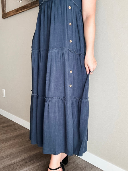 Toia Tiered Side Button Dress