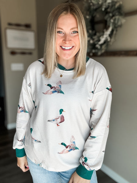PREORDER Mallory Duck Print Pullover