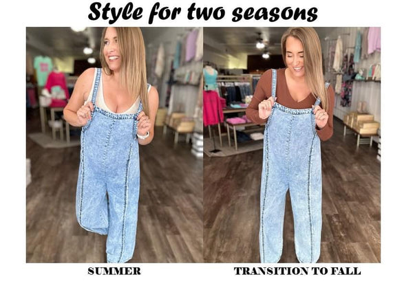 Reggie Washed Denim Overall Jumpsuit