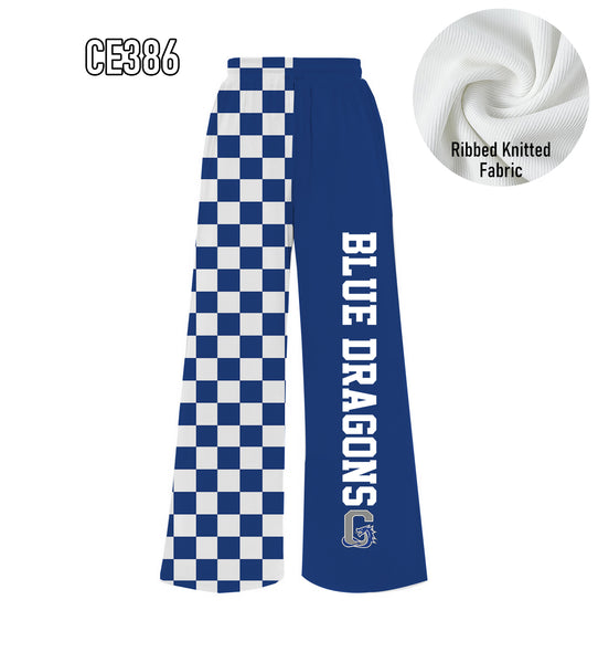 PREORDER Spiritwear Checkered Split Leg Bottom - BLUE DRAGONS