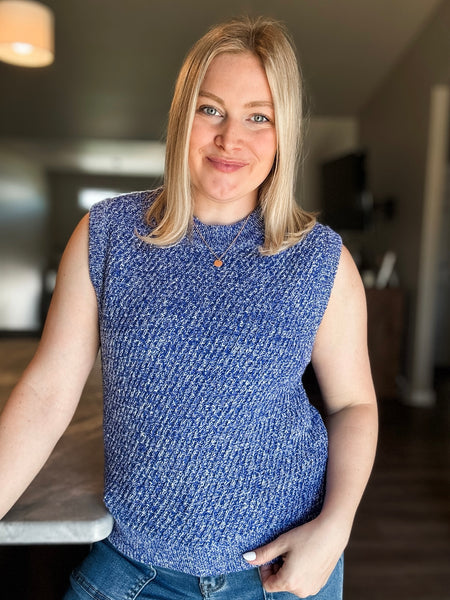 Ginny Sweater Vest Tank - Blue