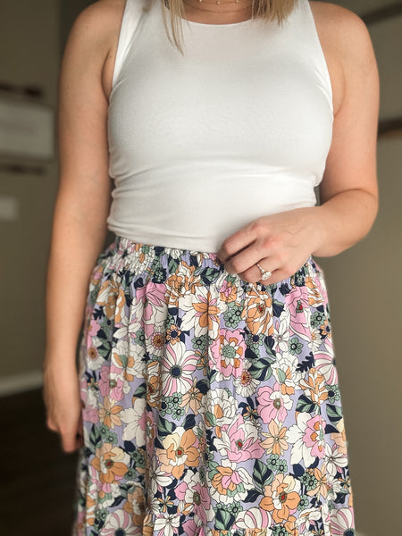 Calista Boho Floral Skirt - SIZE SMALL
