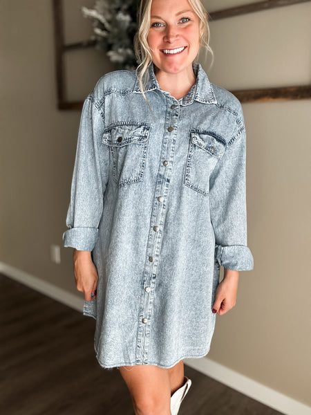 PREORDER Dakota Denim Shirt Dress