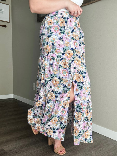 Calista Boho Floral Skirt - SIZE SMALL