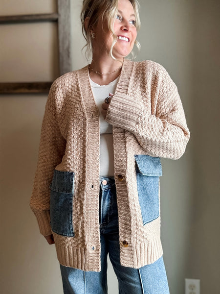 PREORDER Keely Denim Pocket Cardigan