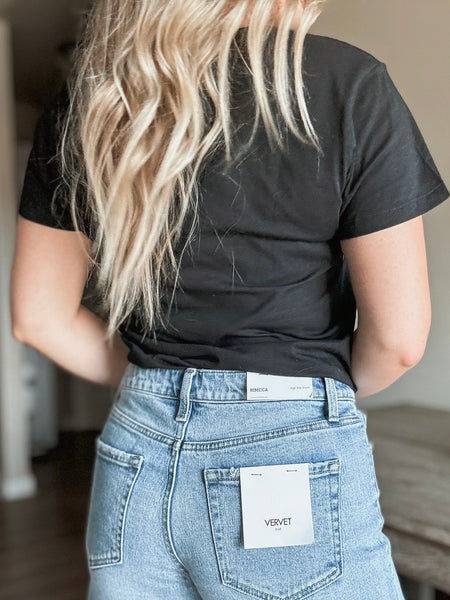 Whitley Criss Cross Tee - Black - SIZE SMALL