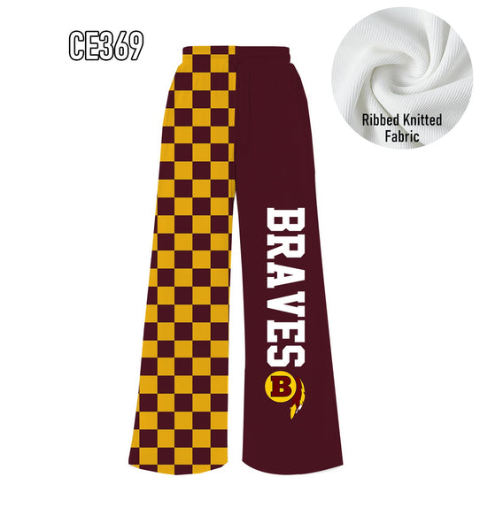 PREORDER Spiritwear Checkered Split Leg Bottom - BRAVES