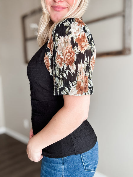 Carissa Floral Puff Sleeve Top