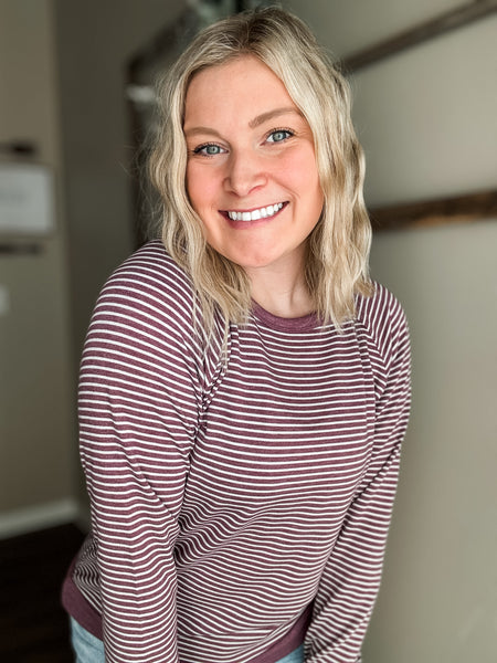 Marrie Stripe Raglan Top
