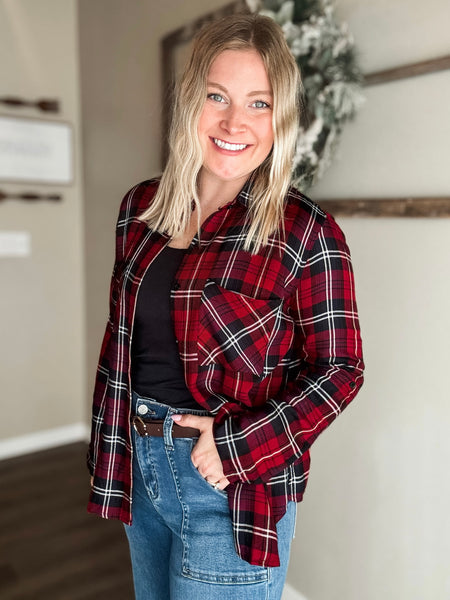 Ember Plaid Button Up