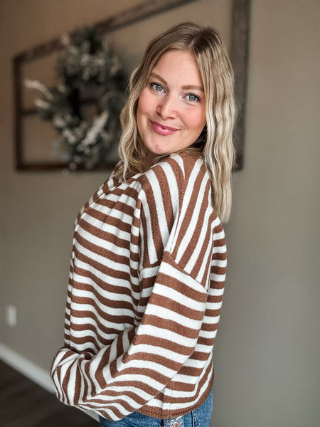 Wrenlie Stripe Knit Cardigan