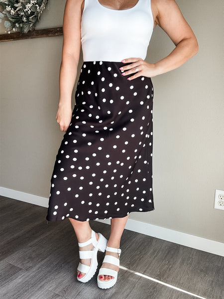 Kittie Polka Dot Midi Skirt