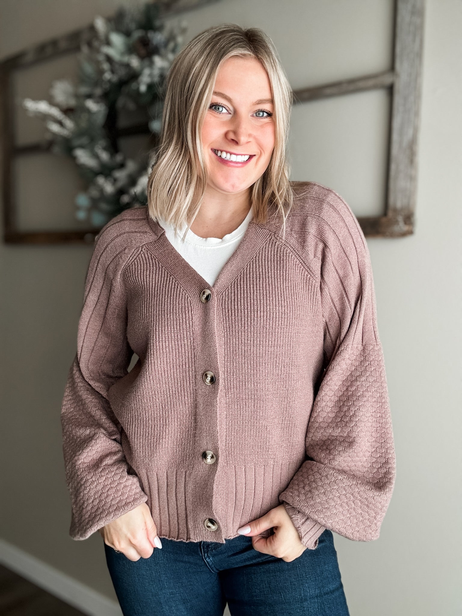 Briley Textured Cardigan - SIZE MEDIUM