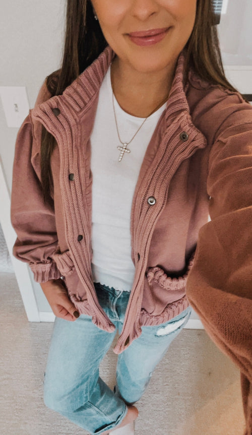Amry Vintage Cardigan Jacket - Vintage Mauve