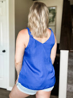 Ocean Avenue V Neck Tank Top - Capri Blue