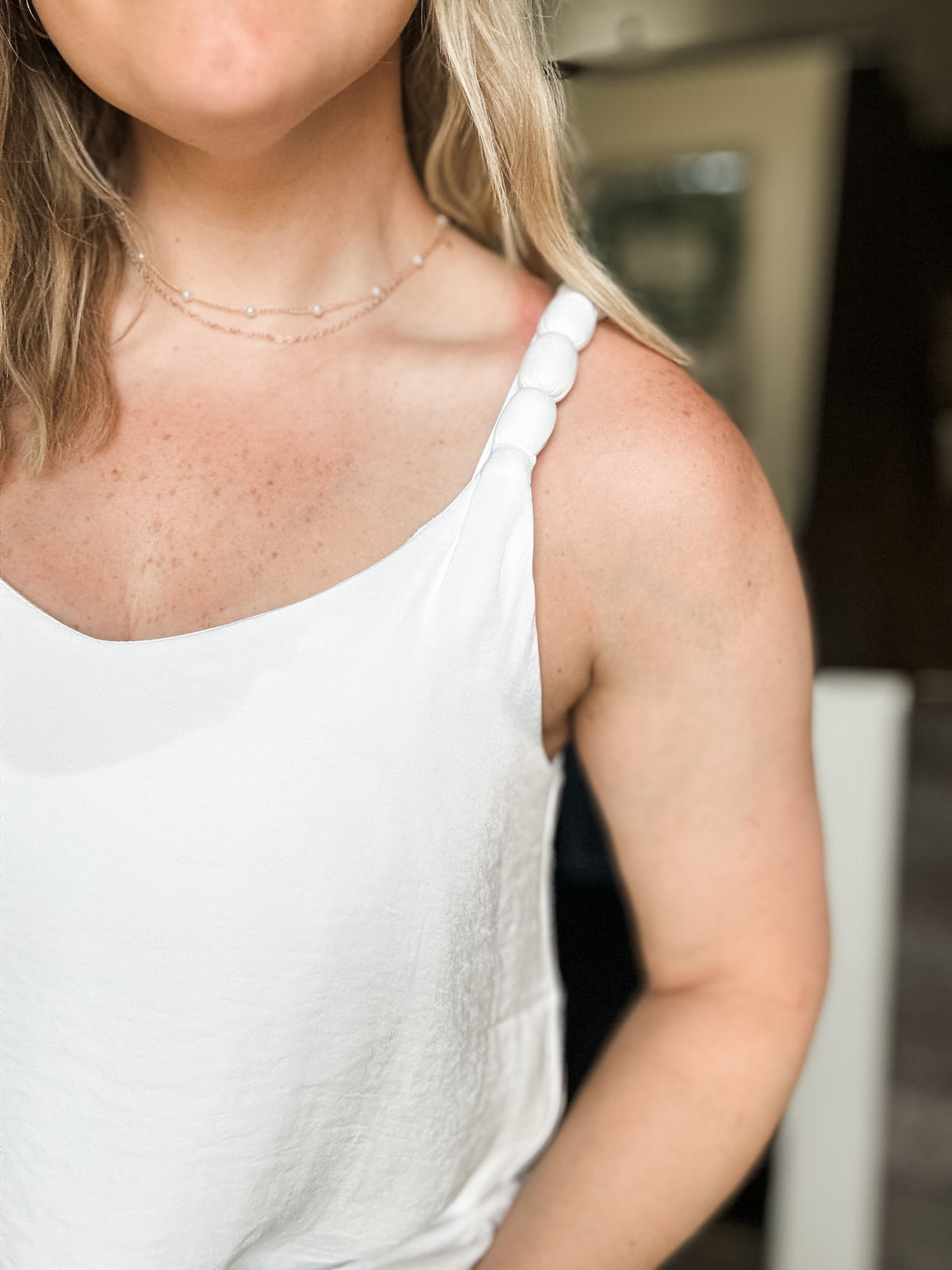 Ocean Avenue V Neck Tank Top - Off White