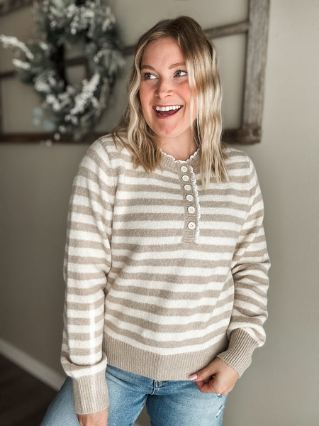 Pruitt Stripe Henley Sweater
