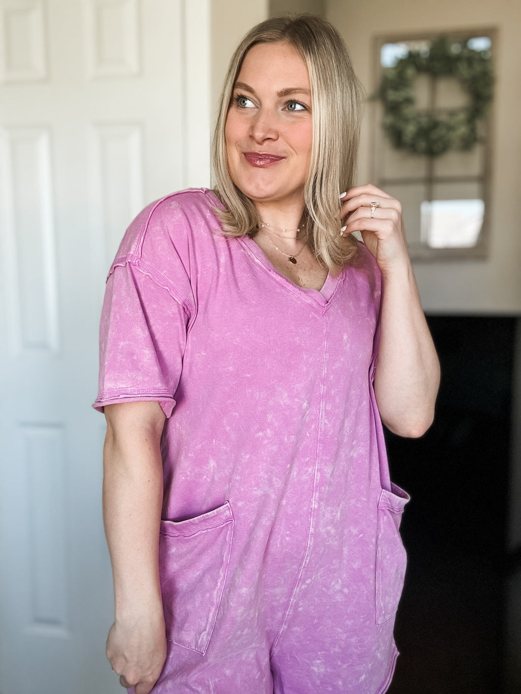 Sunshine State Mineral Wash Romper - Orchid