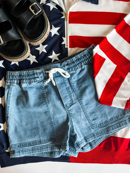 PREORDER Rainier Drawstring Denim Shorts