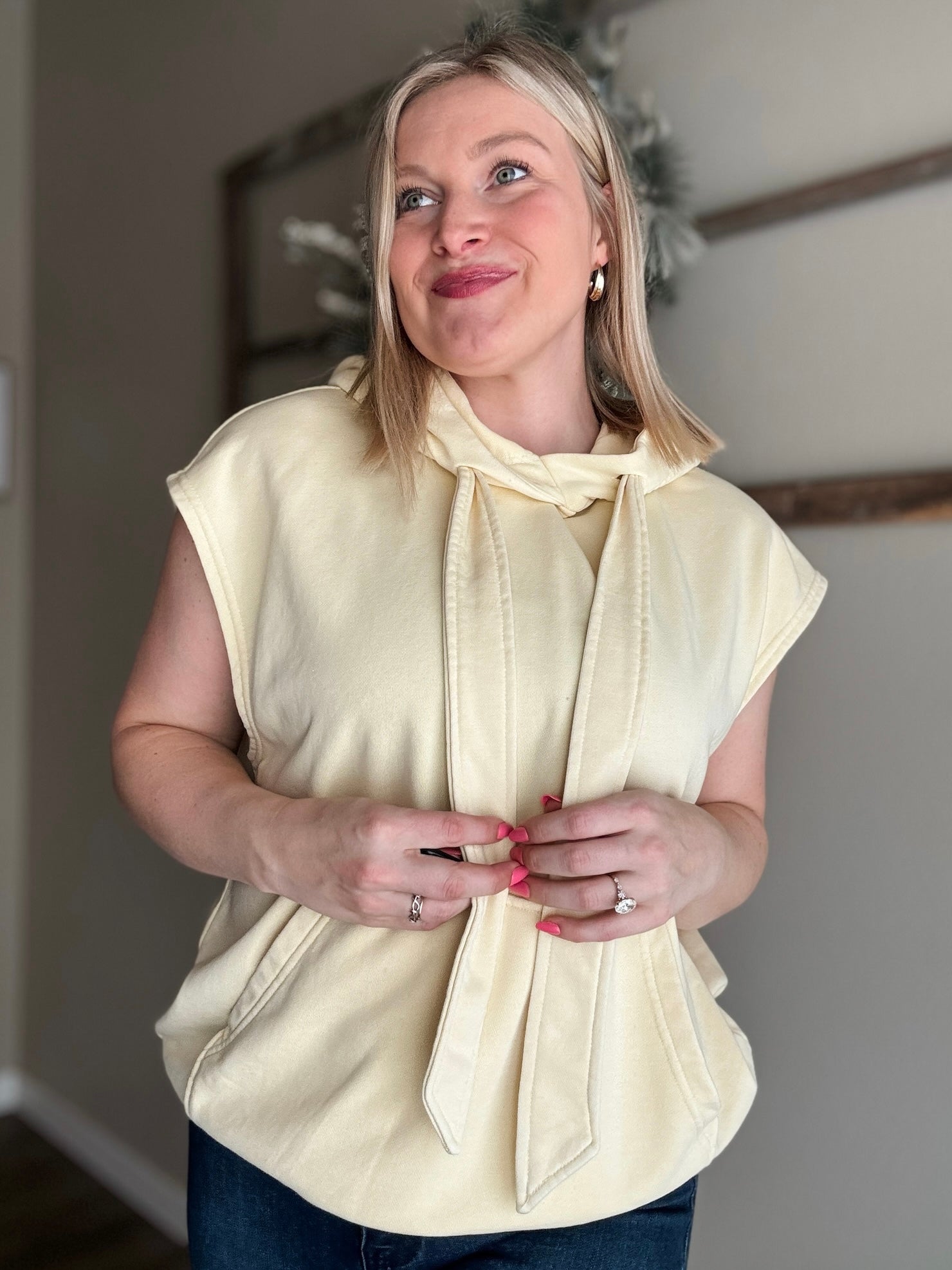 Vaela French Terry Sleeveless Hoodie