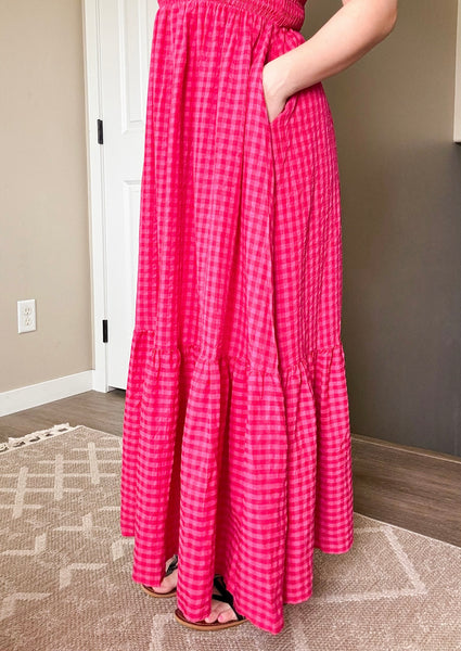PREORDER Zinnia Gingham Maxi Dress
