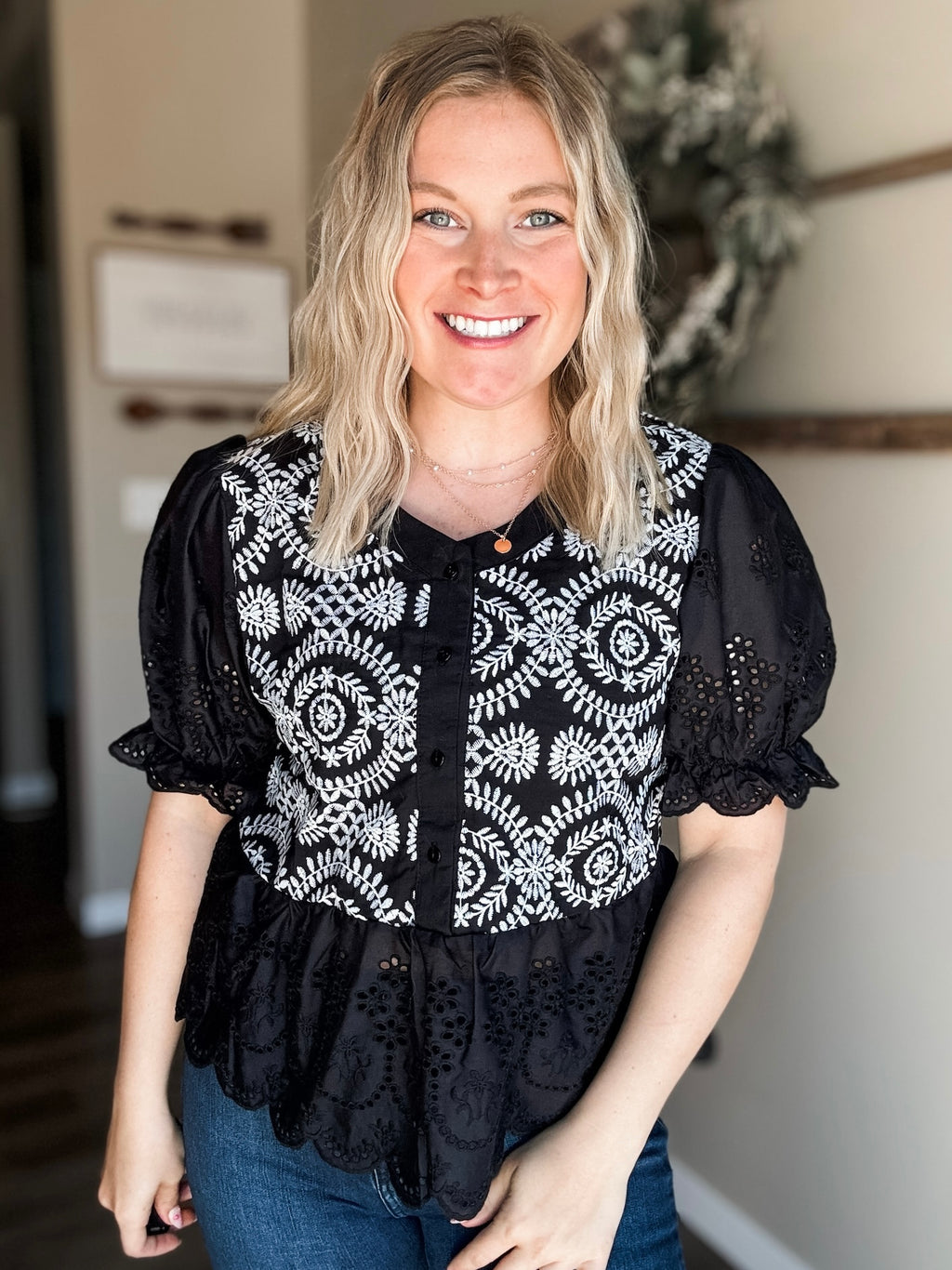 Marciella Eyelet Lace Top