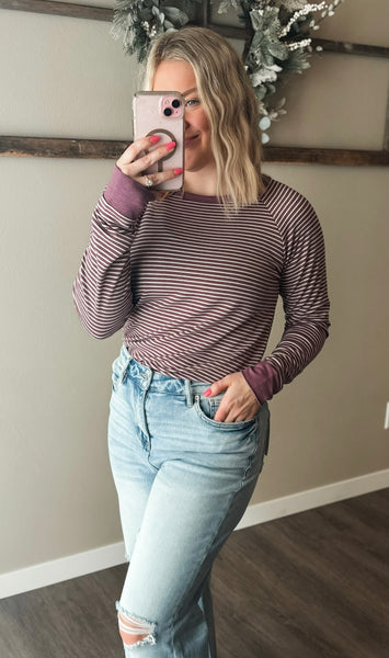 Marrie Stripe Raglan Top
