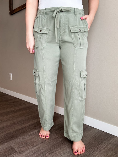 Riley Relaxed Cargo Pant - Sage
