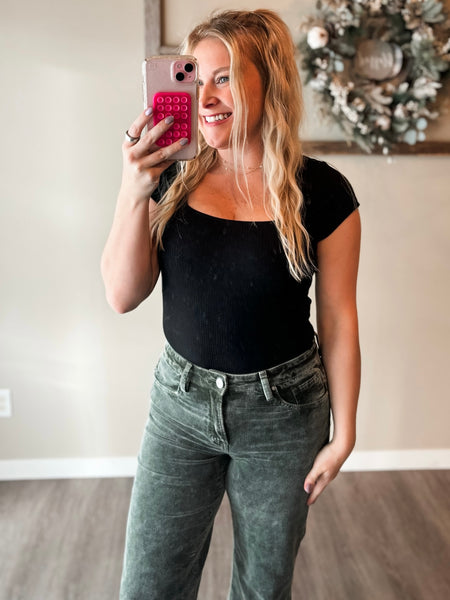 Miller Wide Leg Corduroy Pants - Forest