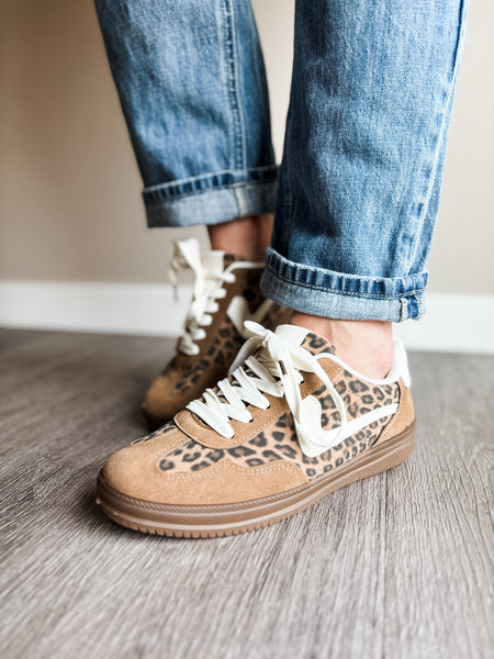 Giana Sneakers - Mocha Leopard - SIZE 9