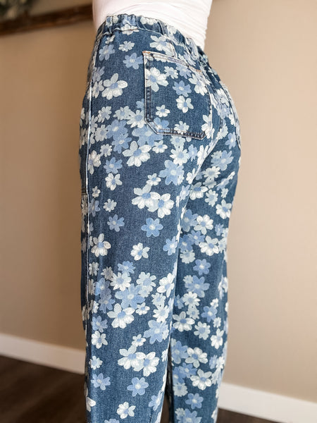 PREORDER Verbena Floral Barrel Jean