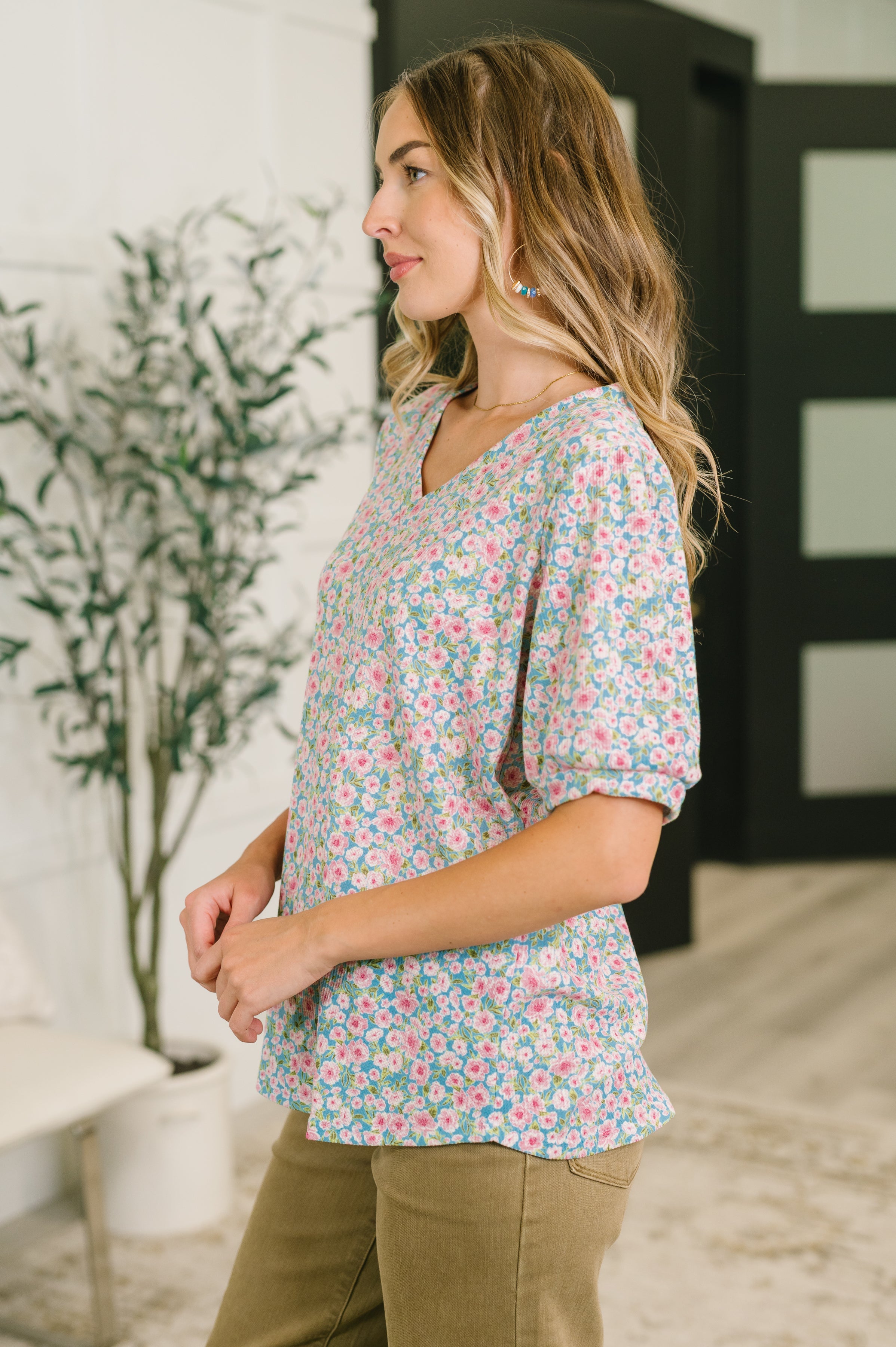 Everything in My Power Floral Puff Sleeve Blouse