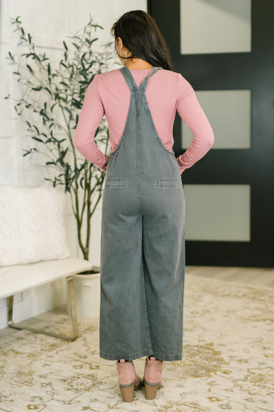 Exactly Where You Are Jumpsuit in Ash Black - SIZE MEDIUM
