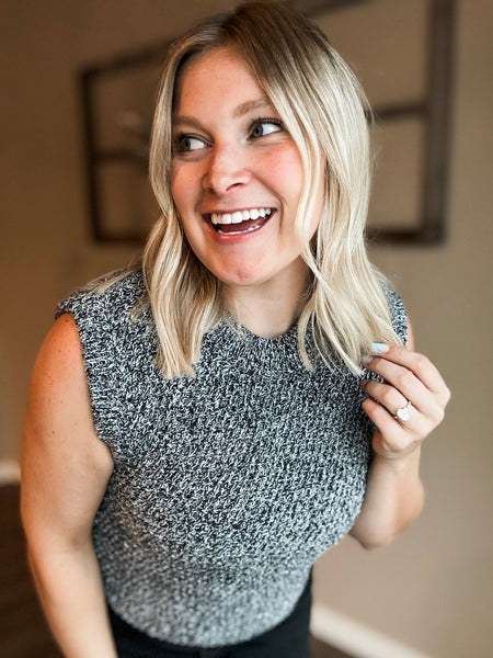 Ginny Sweater Vest Tank - Black