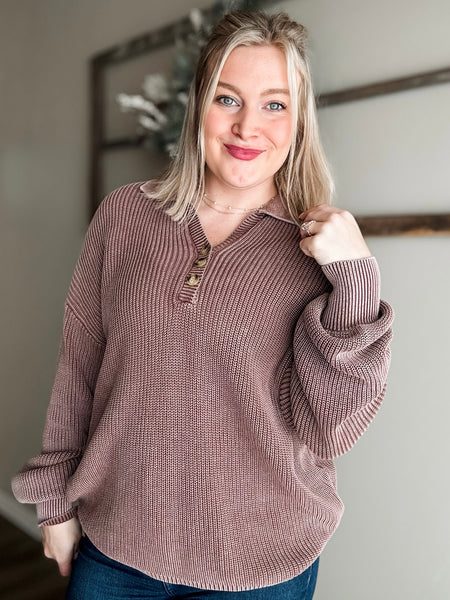 PREORDER Zoie Knit Collared Sweater