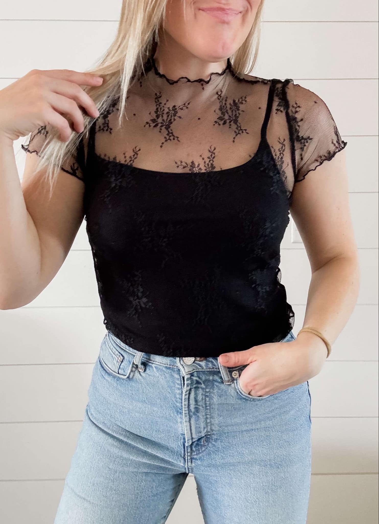 Chapel Lace Mesh Short Sleeve - SIZE SMALL