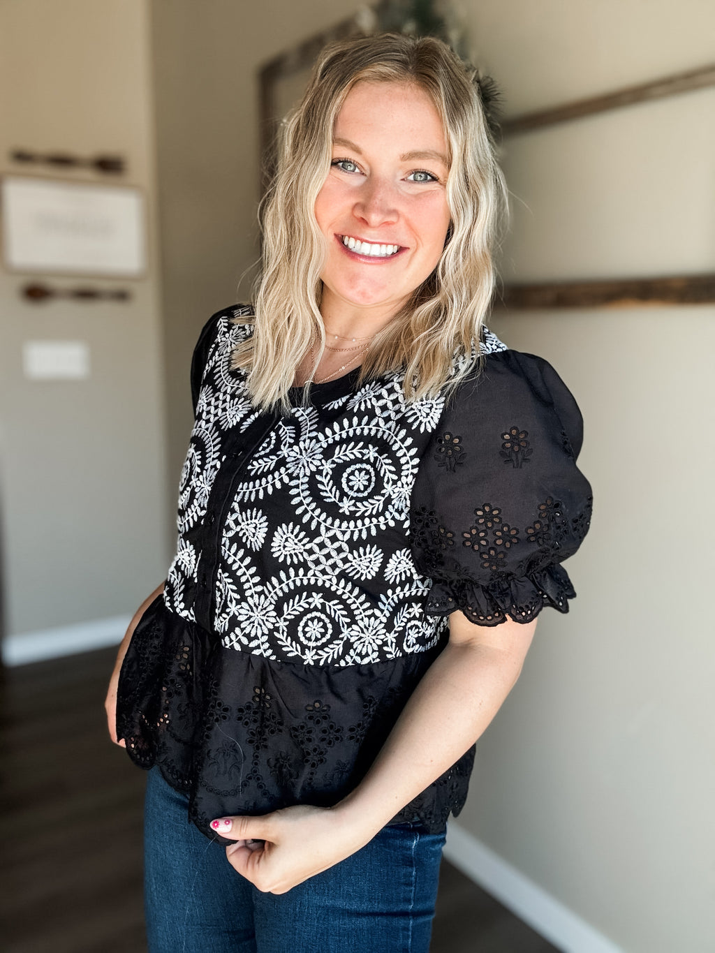 Marciella Eyelet Lace Top