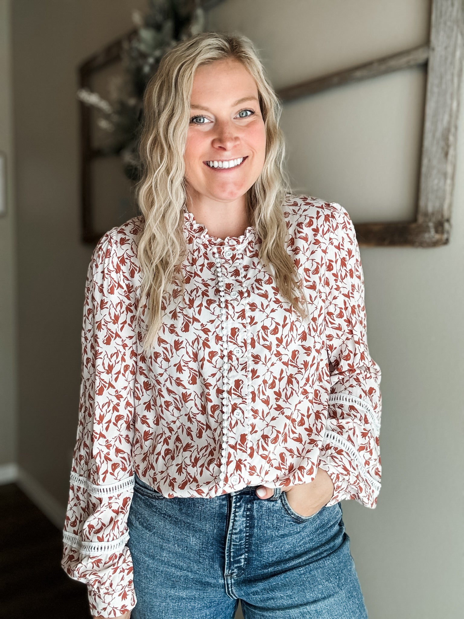 Maggie Button Down Blouse - SIZE MEDIUM