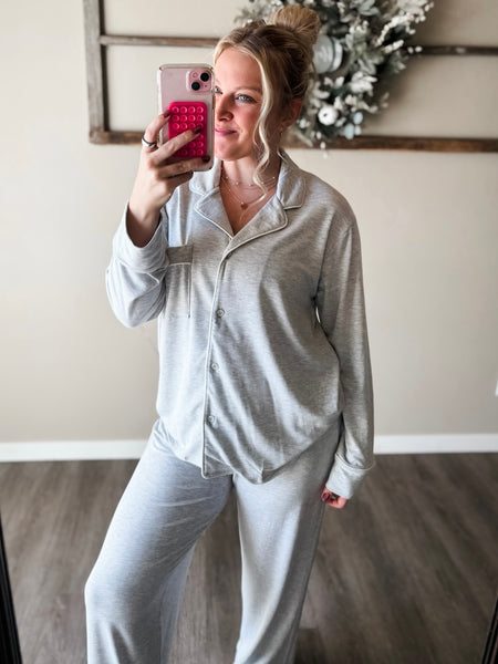 Laila Pajama Set - Heather Grey