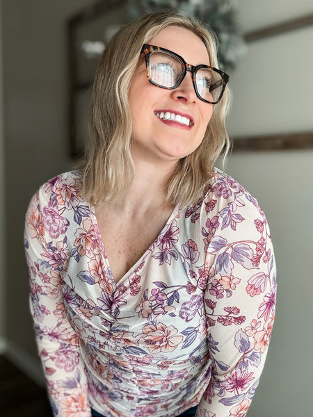 Freda Floral Ruched Top