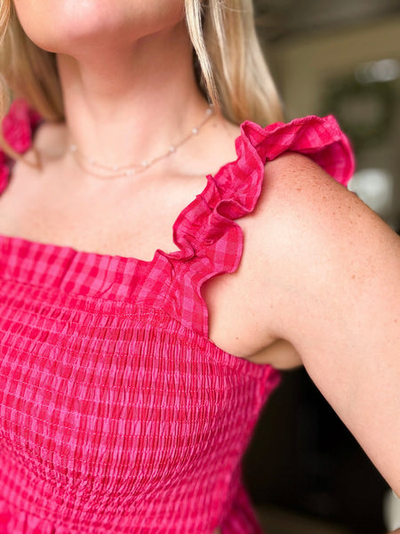 PREORDER Zinnia Gingham Maxi Dress