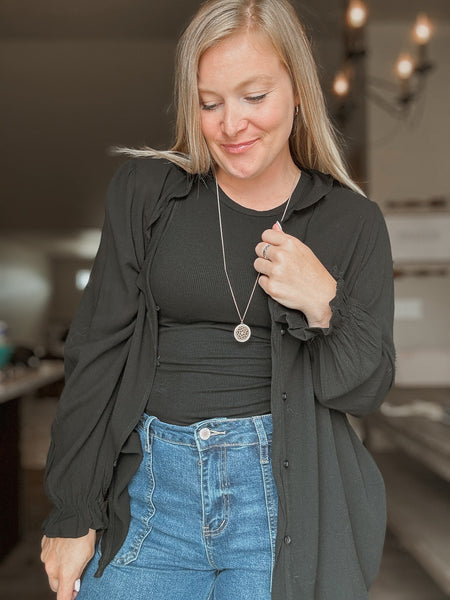 Devyn Ruffle V Neck Blouse