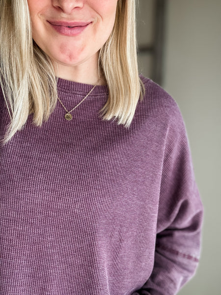 Daphne Waffle Knit Pullover - 2 Color Options