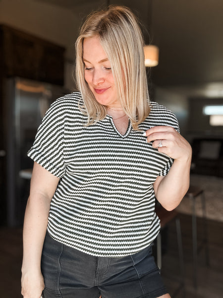 PREORDER Fern Textured Short Sleeve Top