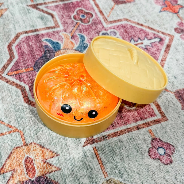 Glitter Gel Dumpling Squish - Orange