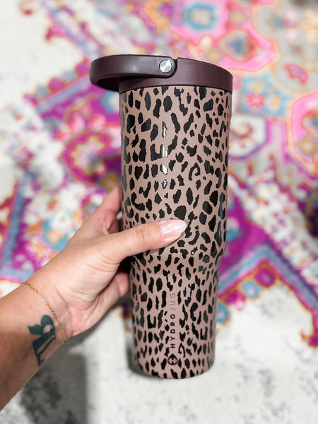 HydroJug 32 oz Sport Water Bottle - Brown Leopard