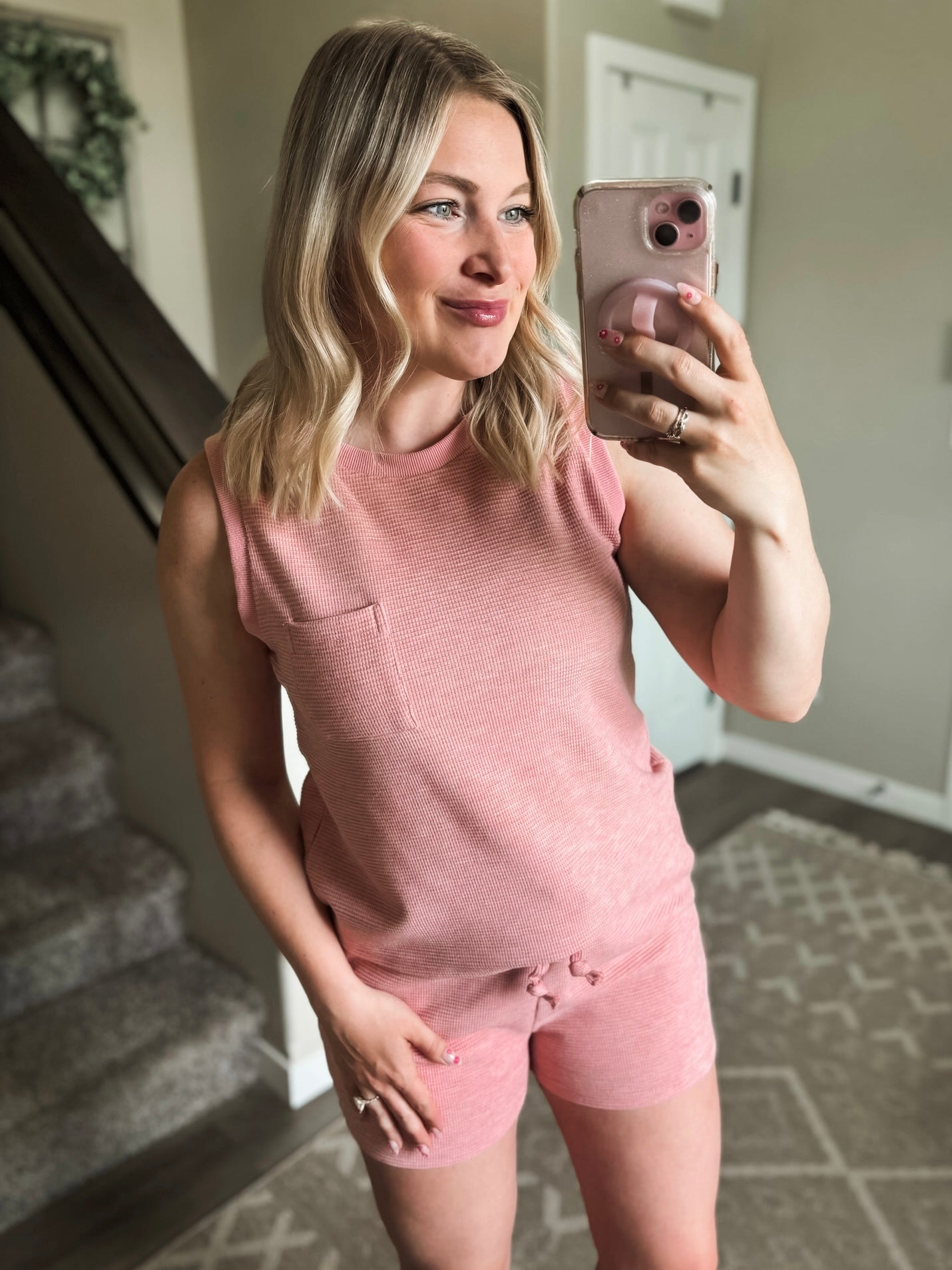 Waffle Tank Top Set