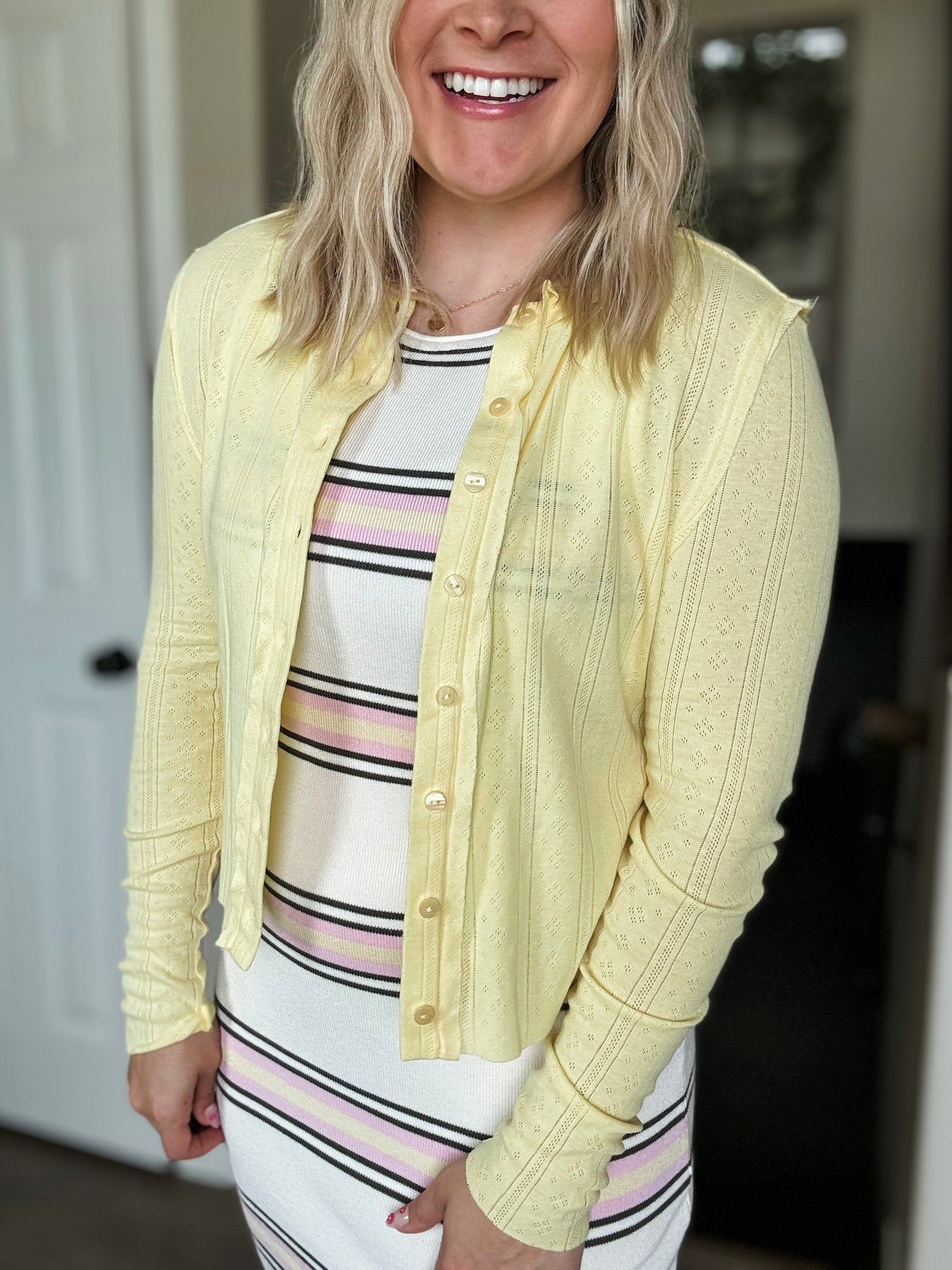 Striped Knit Sleeveless Mini Dress